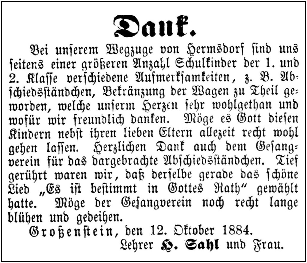 1884-11-12 Hdf Lehrer Sahl Dank